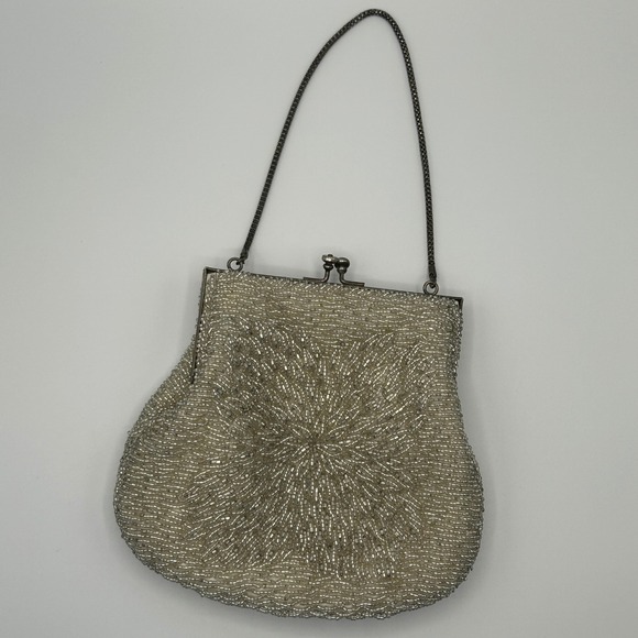 Vintage Walborg 1960 Hand Beaded Evening Wristlet Made in Hong Kong Great Gatsby - Picture 1 of 10